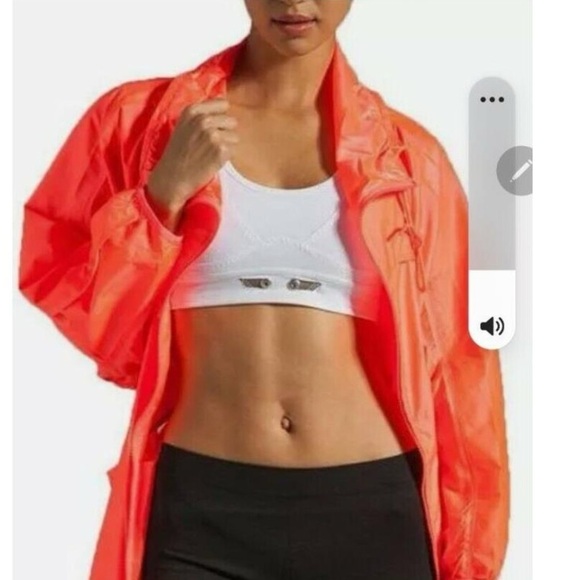 Stella McCartney By Adidas Orange Red Jacket Sz M Oversized Zip Jacket - Picture 3 of 16